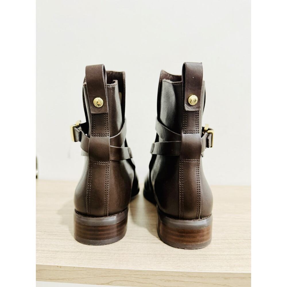 NWOT Michael Kors Arley Leather Ankle Western Boot with Gold-Tone Chocolate US 7 - Picture 5 of 7